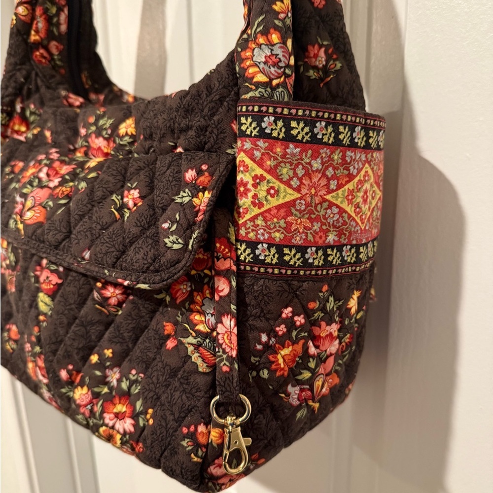Vera Bradley Floral Shoulder Bag - Brown and Multicolor - Picture 5 of 10